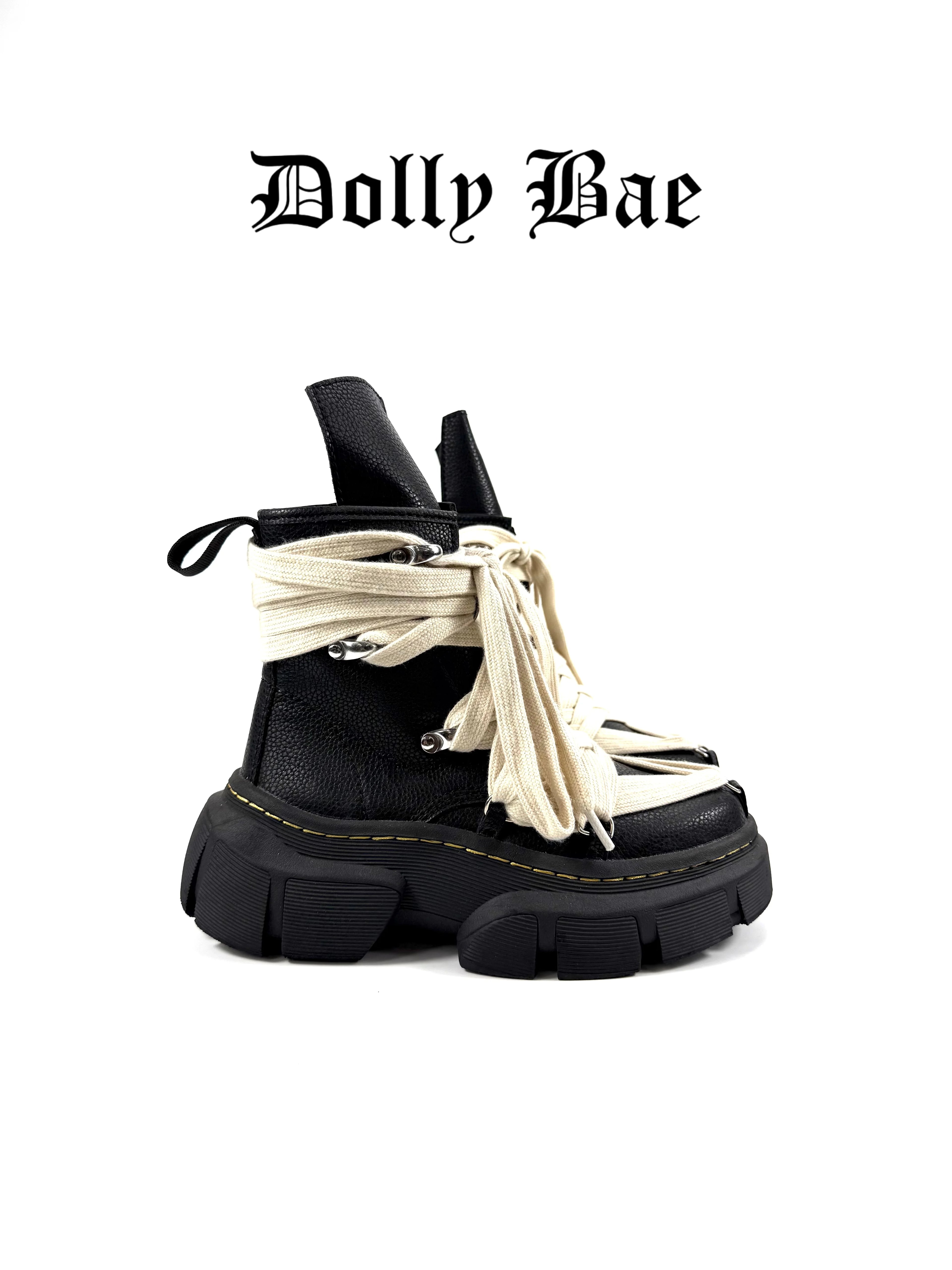 Dollybae Platform Wrap Laces Martin Boots