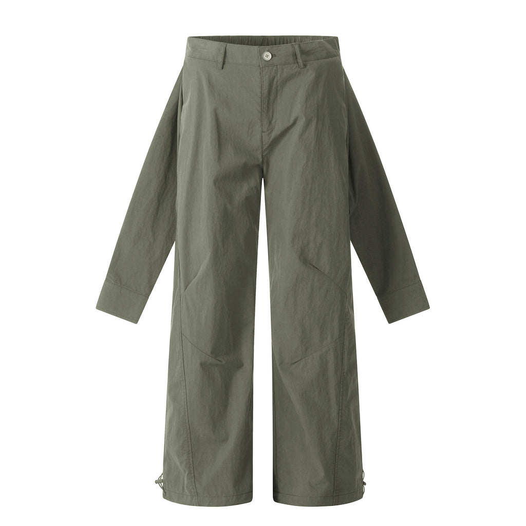 11KN pleated casual Maillard Fake Sleeve pants