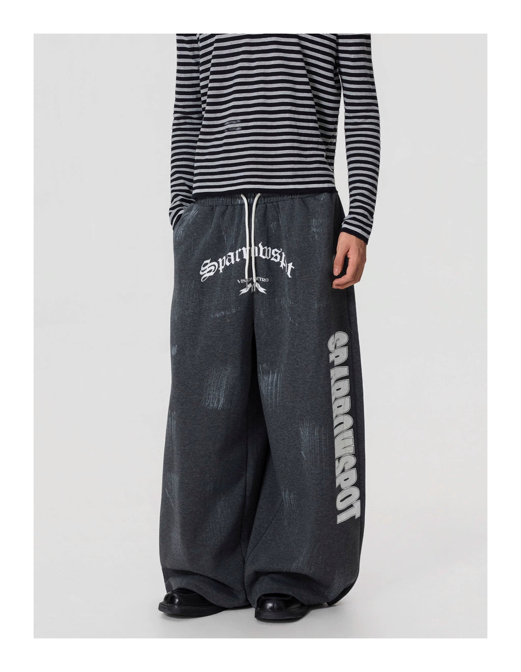 BTSG Vintage Painted Printed Wide-Leg Slacks