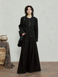 SUNYVONNE Short Irregular Button Casual Jacket