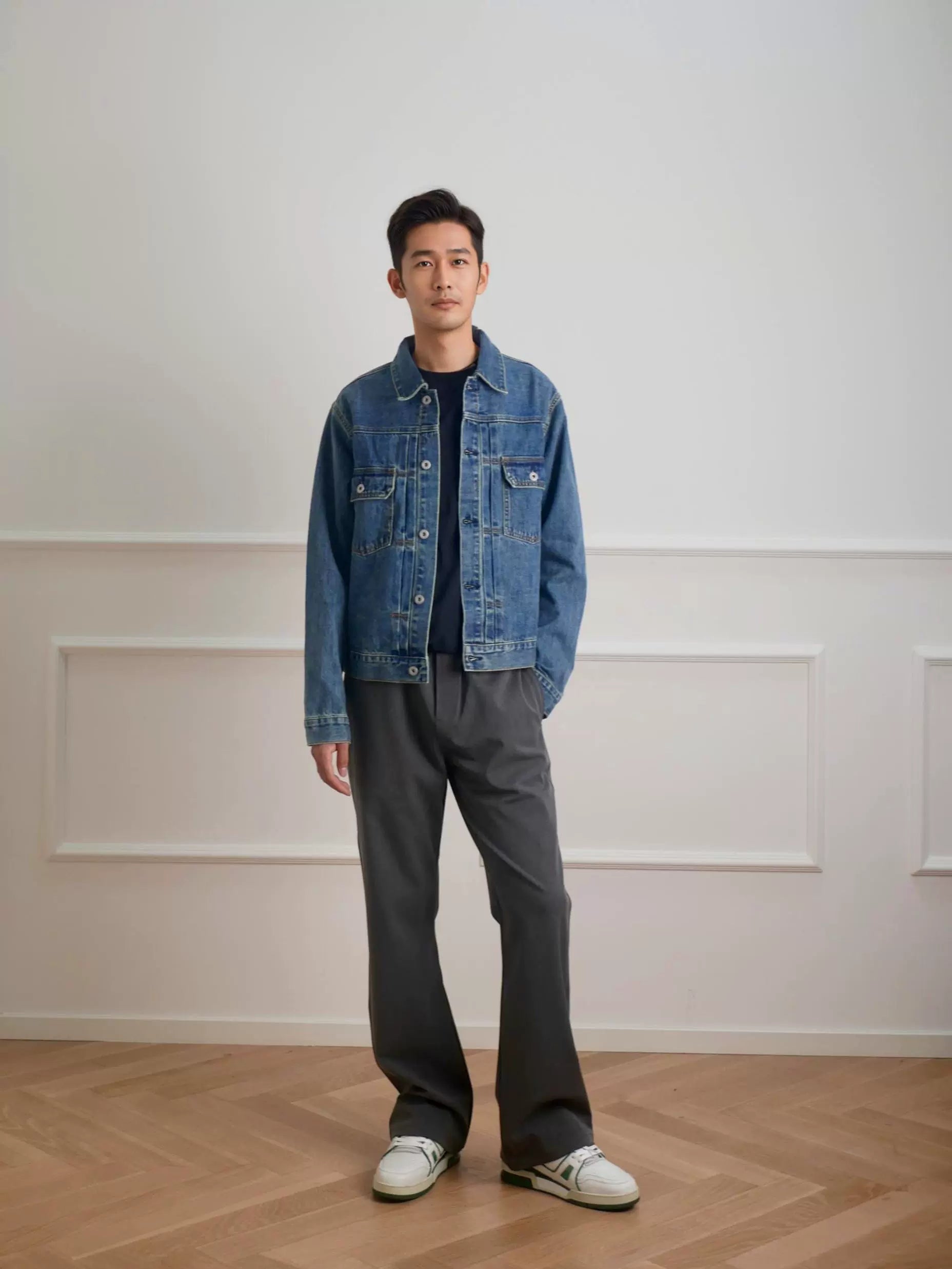 NO LOGO Short Simple Denim Jacket