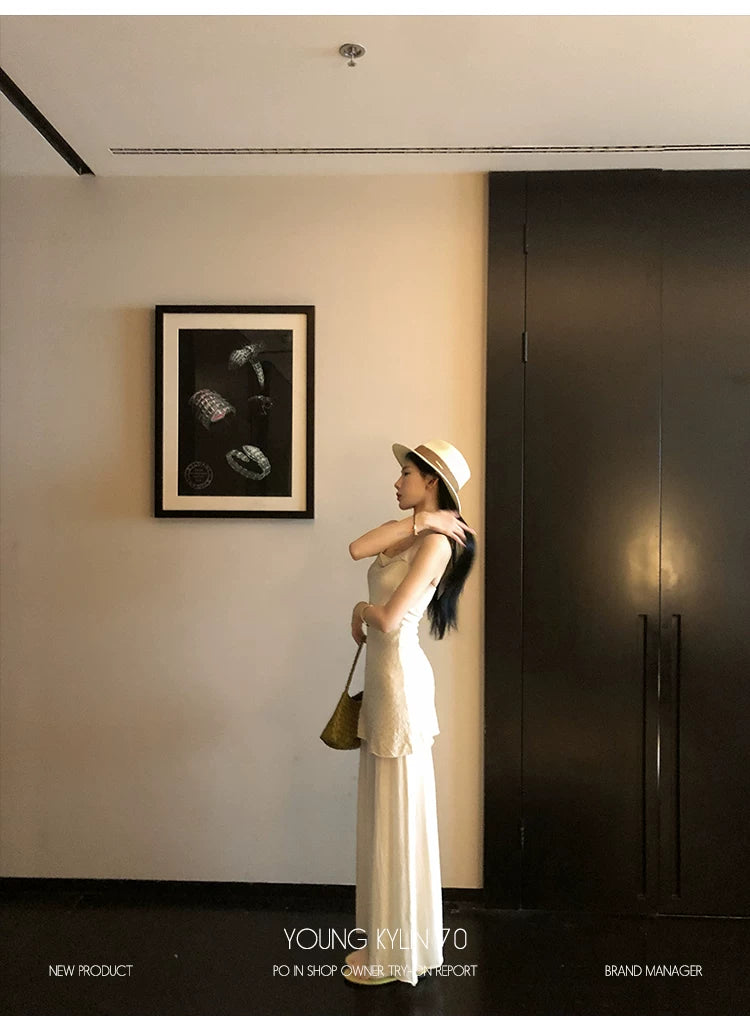 YOUNG KYLIN Neck Fake Two-piece Knitted Dress