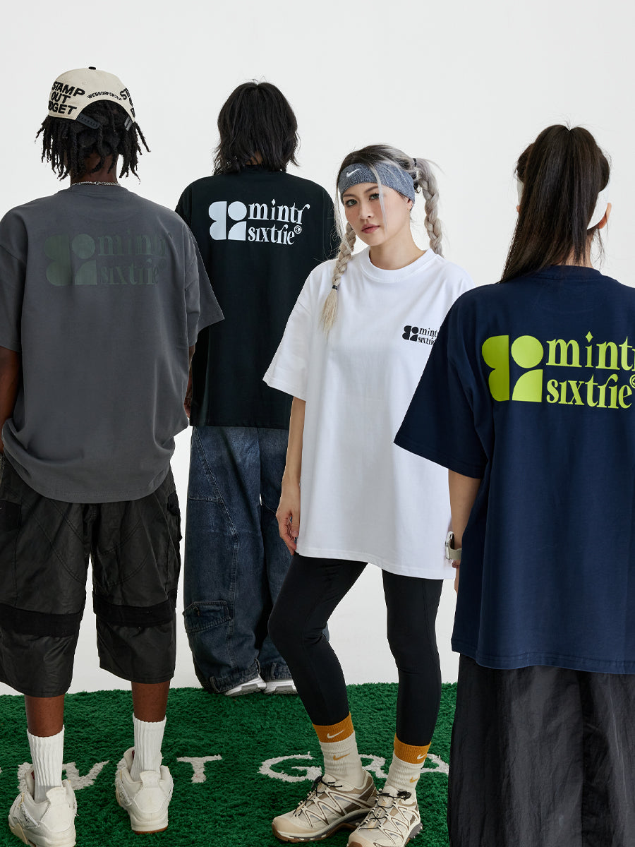 The 76th human NMK symbol graphic letters 260g pure cotton Tee