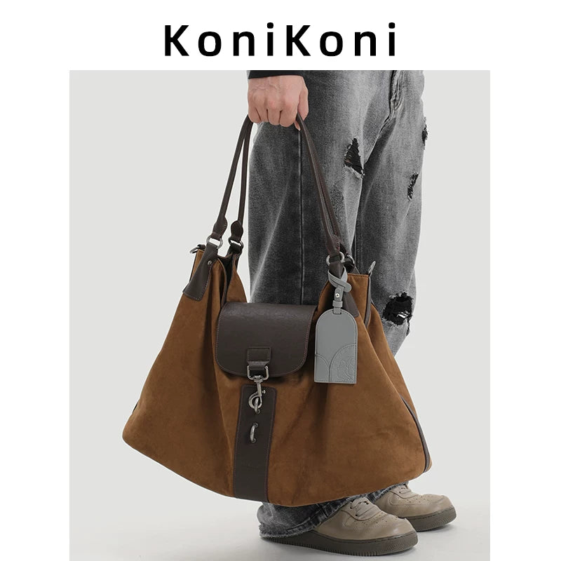 KoniKoni Leather Large Capacity Tote Bag