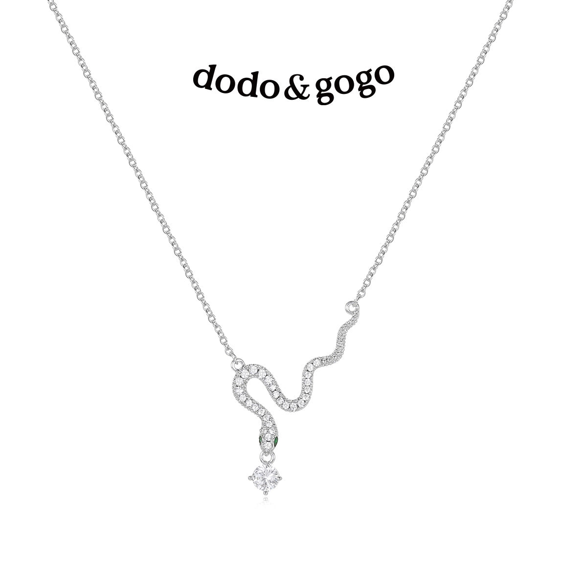 DODOGOGO Full Zirconium Snake Necklace