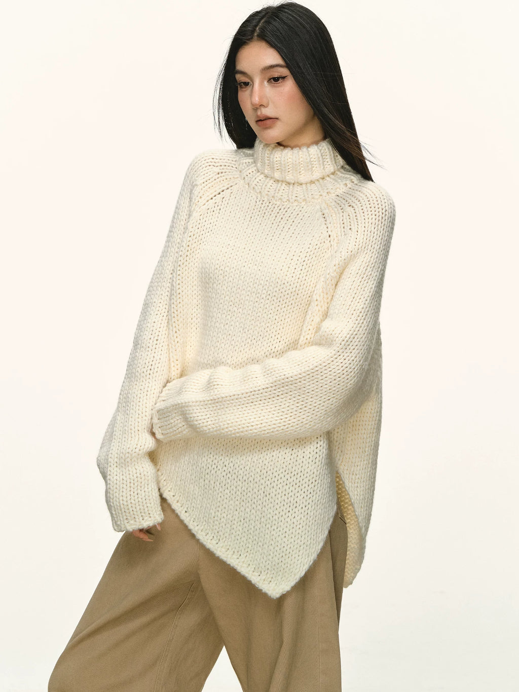 Anna Aneae Turtleneck Soft Waxy Jersey Pullover