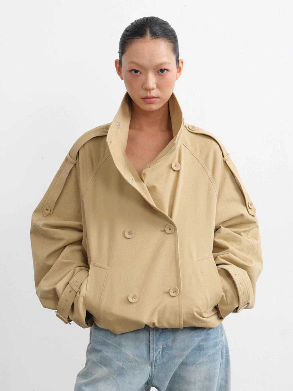 LINY LIBERTY Classic British Short Trench Coat
