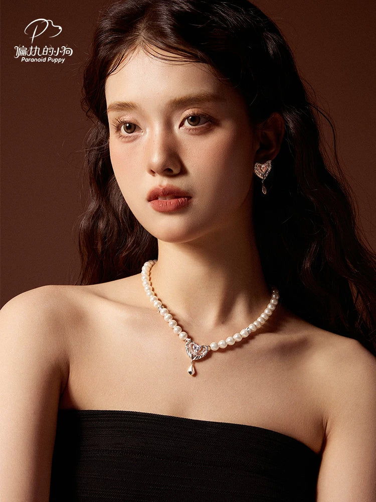 PP Tassel Love Pearl Collarbone Chain