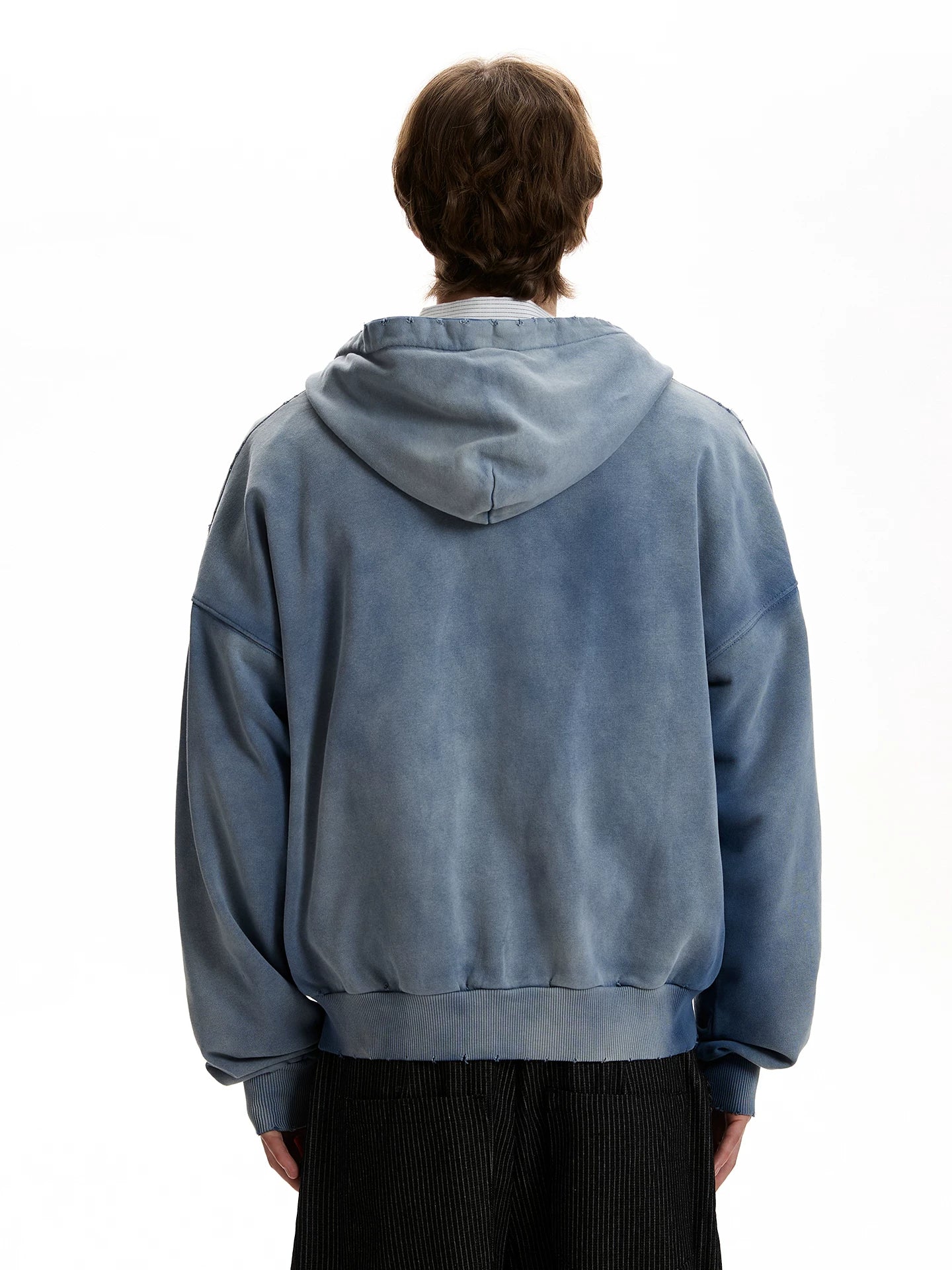 A PUEE Vintage Make Old Label Printed Hooded Sweater