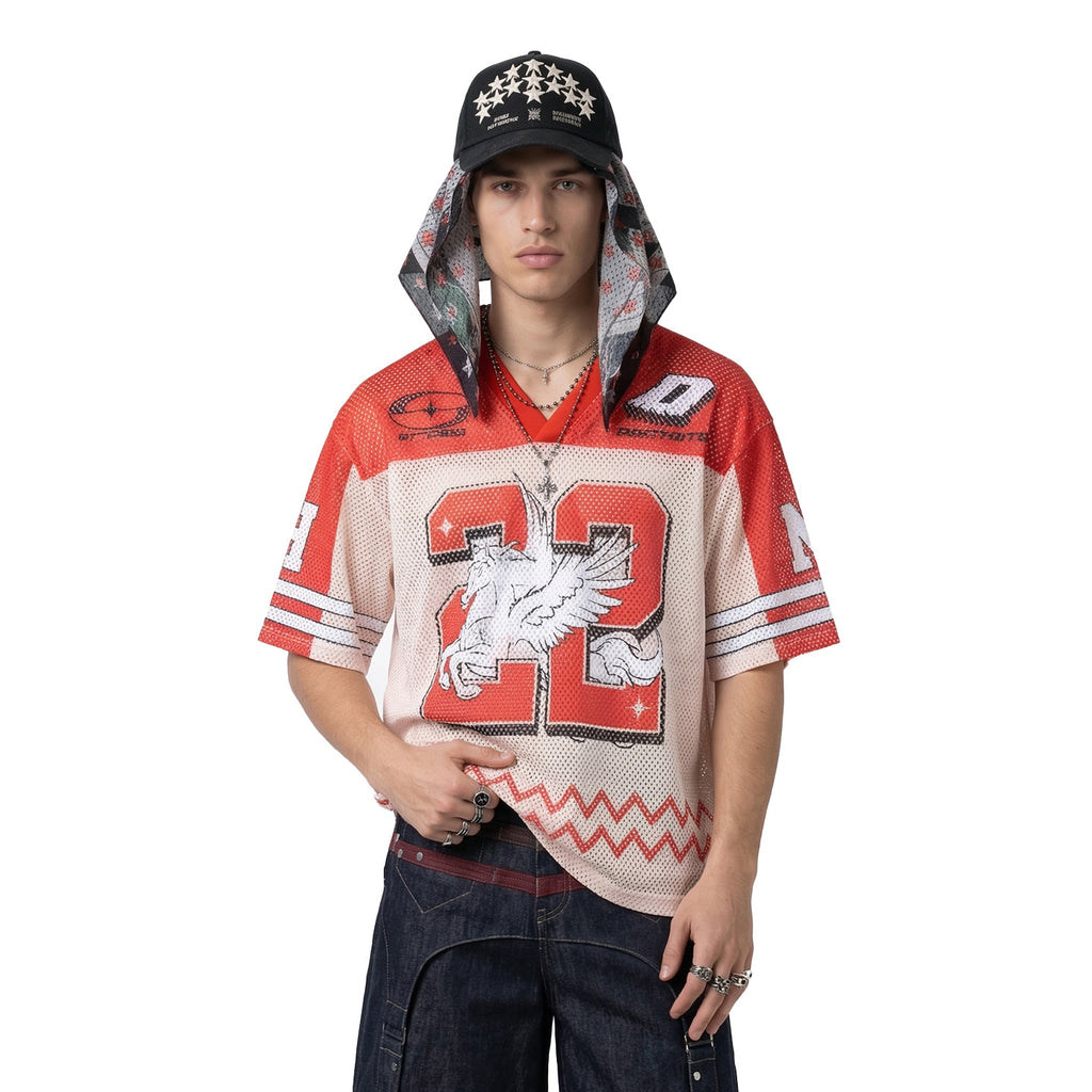 Inflation Contrasting Color Breathable Casual Tee