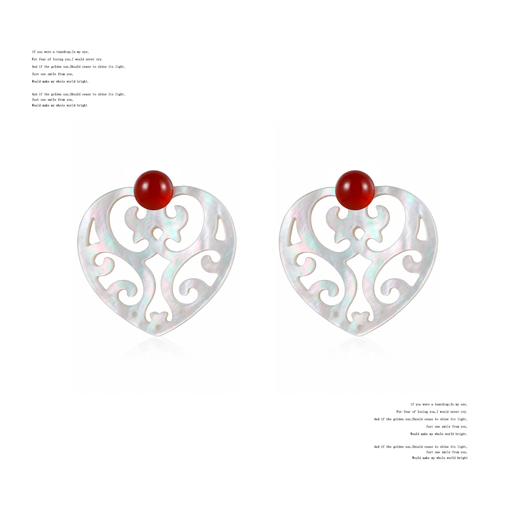 NO SOLUTION Hollow Engraved Love Stud Earrings