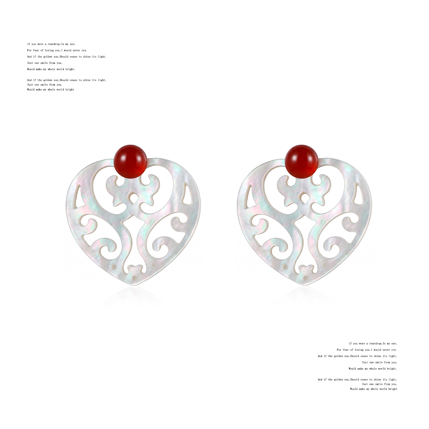 NO SOLUTION Hollow Engraved Love Stud Earrings