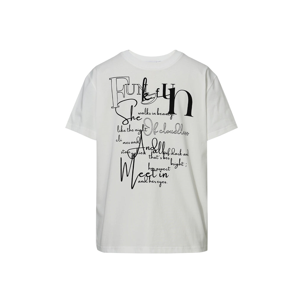 FUNKYFUN FUN Slogan Printed Tee