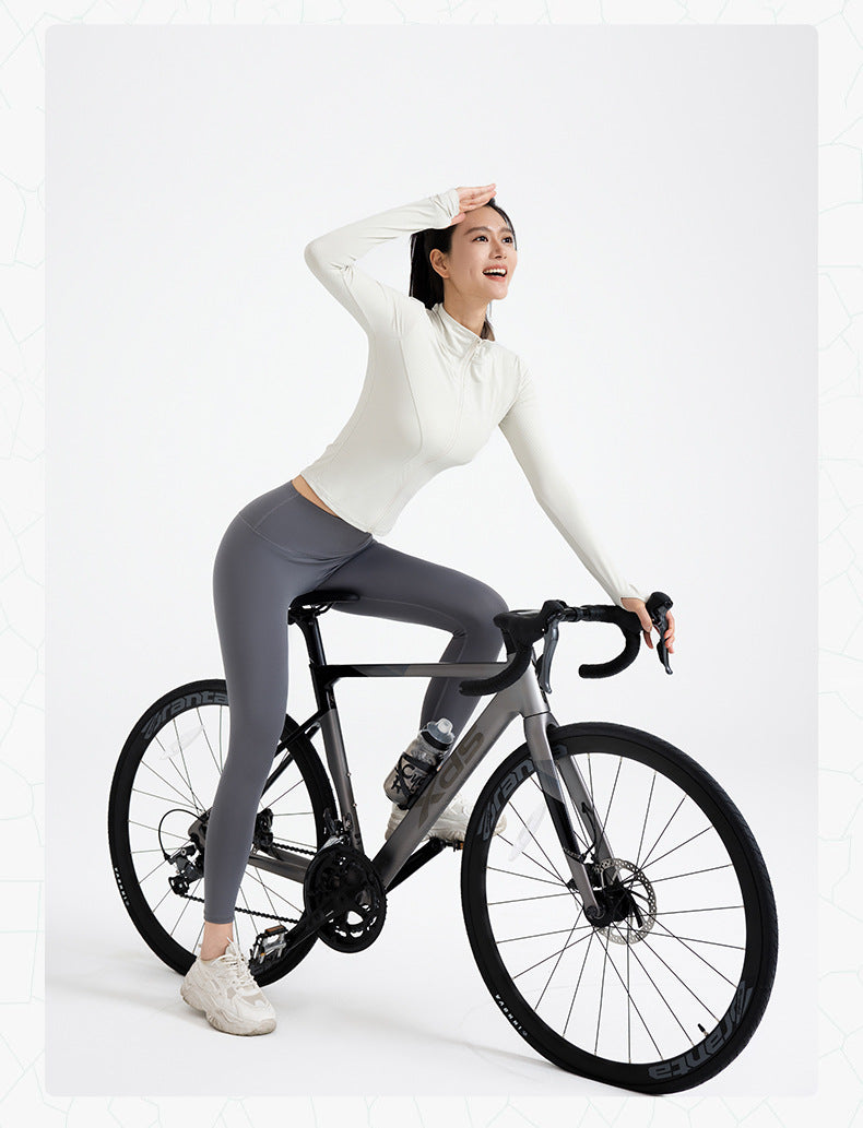 TIANQINGSE Striped Quick-drying Slim-fitting Skinny Naked Sports Long Sleeve