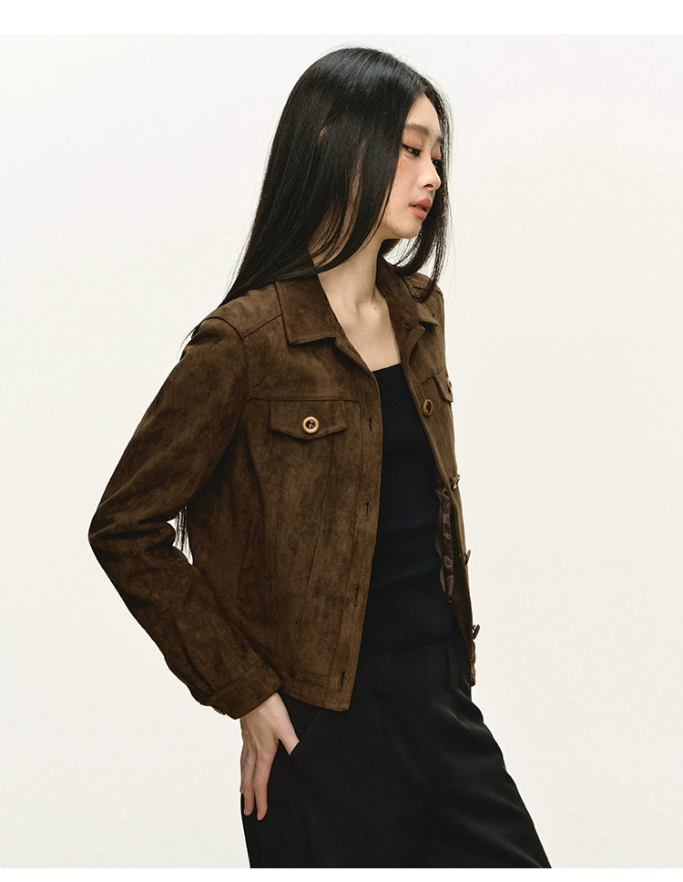 Anna Aneae Niche Button-up Collar Short Jacket