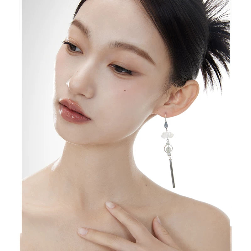 NO SOLUTION Lotus Leaf Fringed Earrings