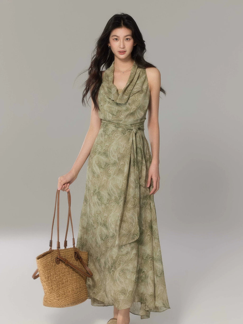 TYANG Ink Smudge Print Dress