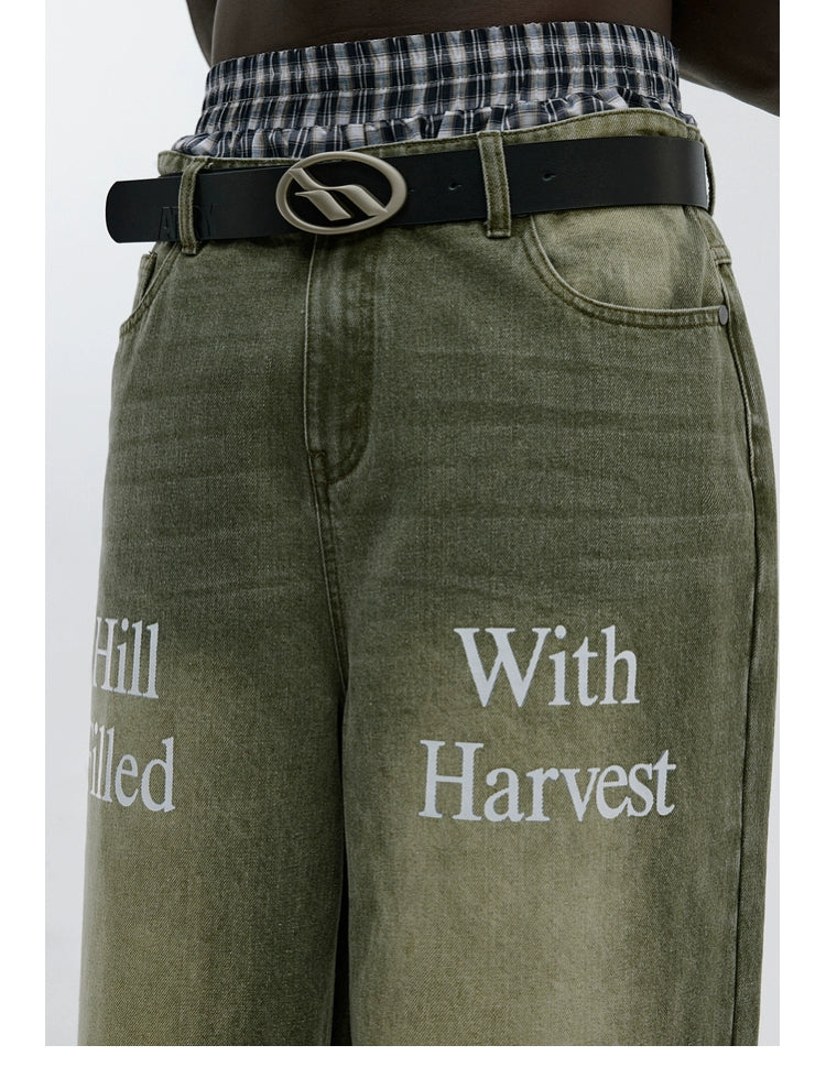 ATRY Printed Washed Old Jeans