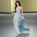 AGAM Hollow Splicing Bead Tube Top Dress