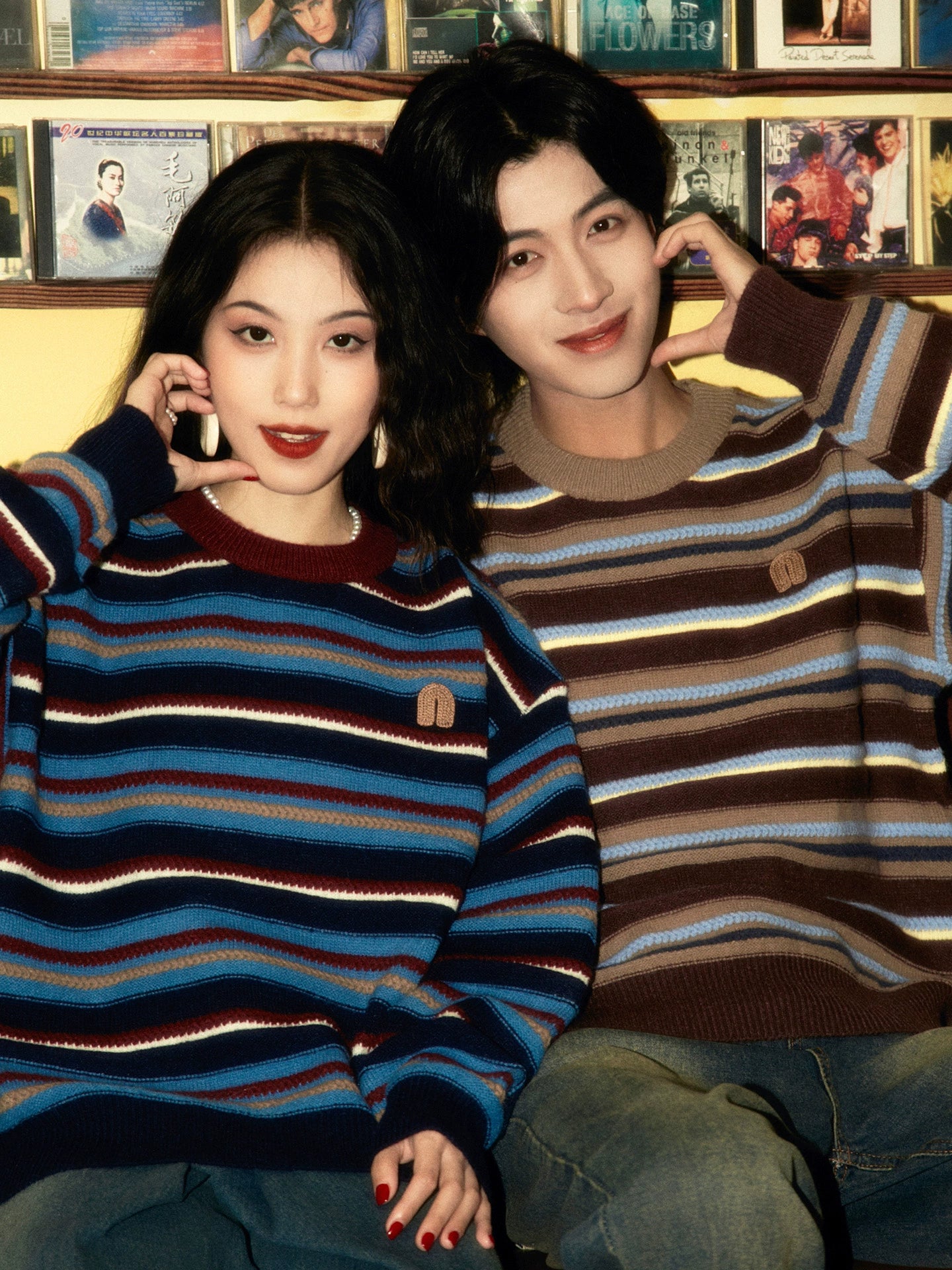 ALOHA Retro Hong Kong Style Lazy Japanese Striped Sweater