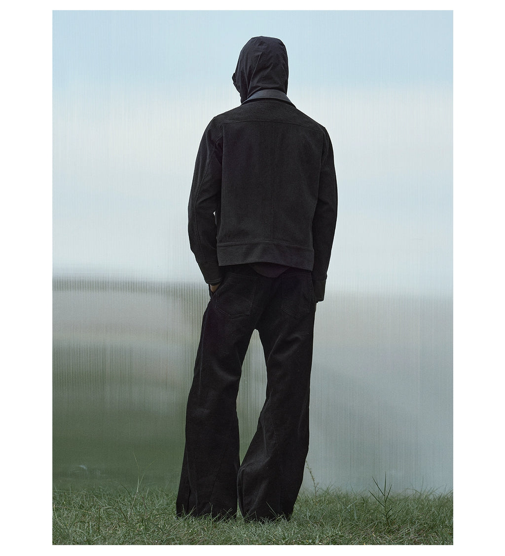 BEVAN UP Corduroy Leather Lapel Jacket