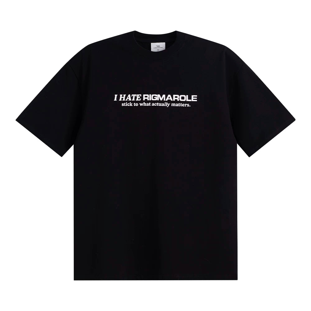Loopsoon Letter Print Loose Round Neck Tee