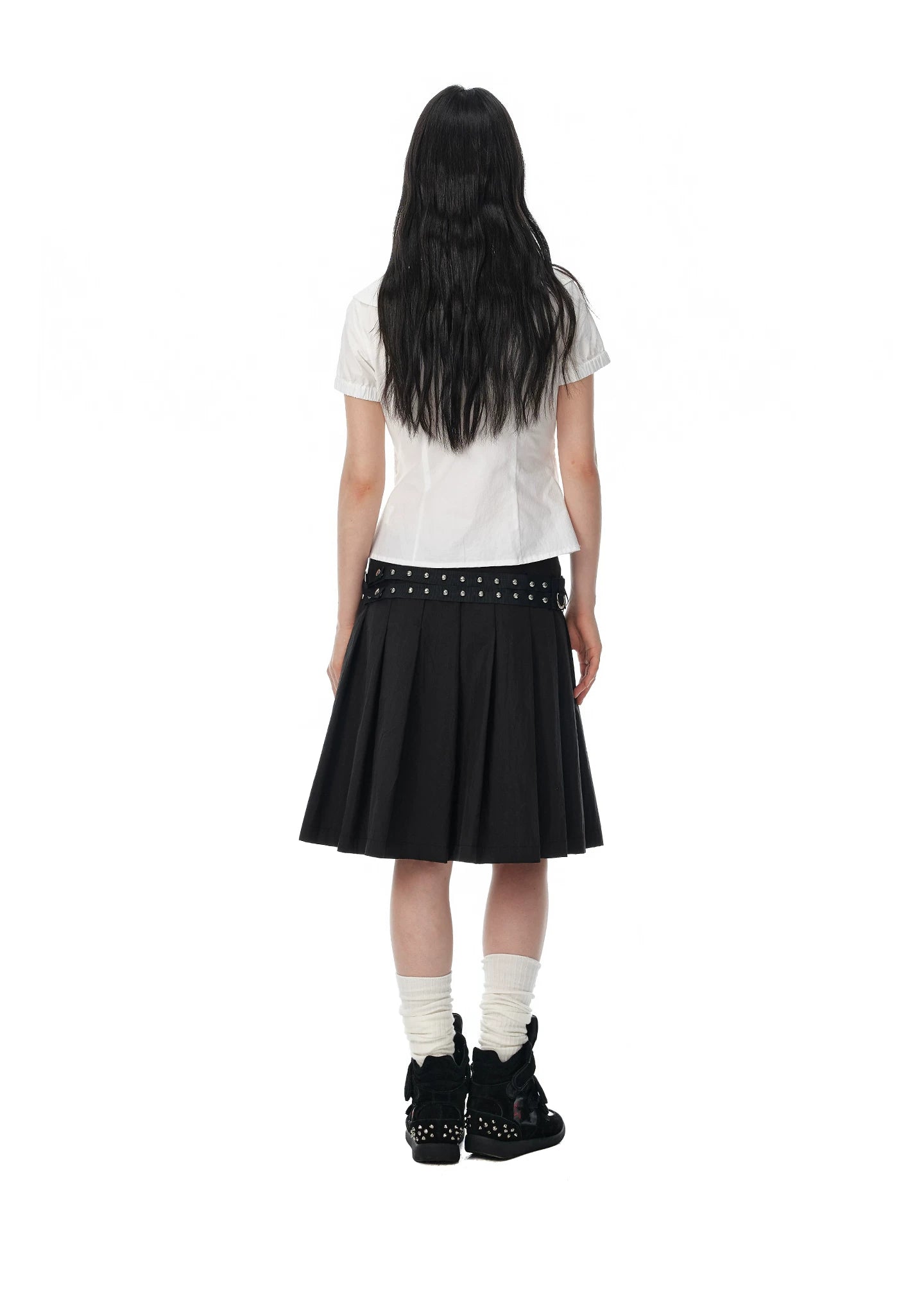 JIKOO Retro Large Lapel Drawstring Shirt