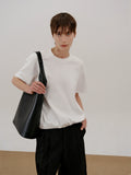 COLN Solid Color Versatile Hem Elastic Tee