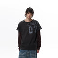 WLNEXT Striped Splicing Fake Two-piece Long Sleeve