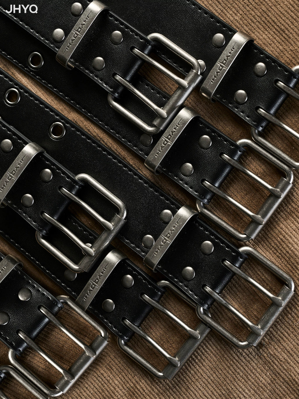 JHYQ Retro Double-breasted Full-hole Belt