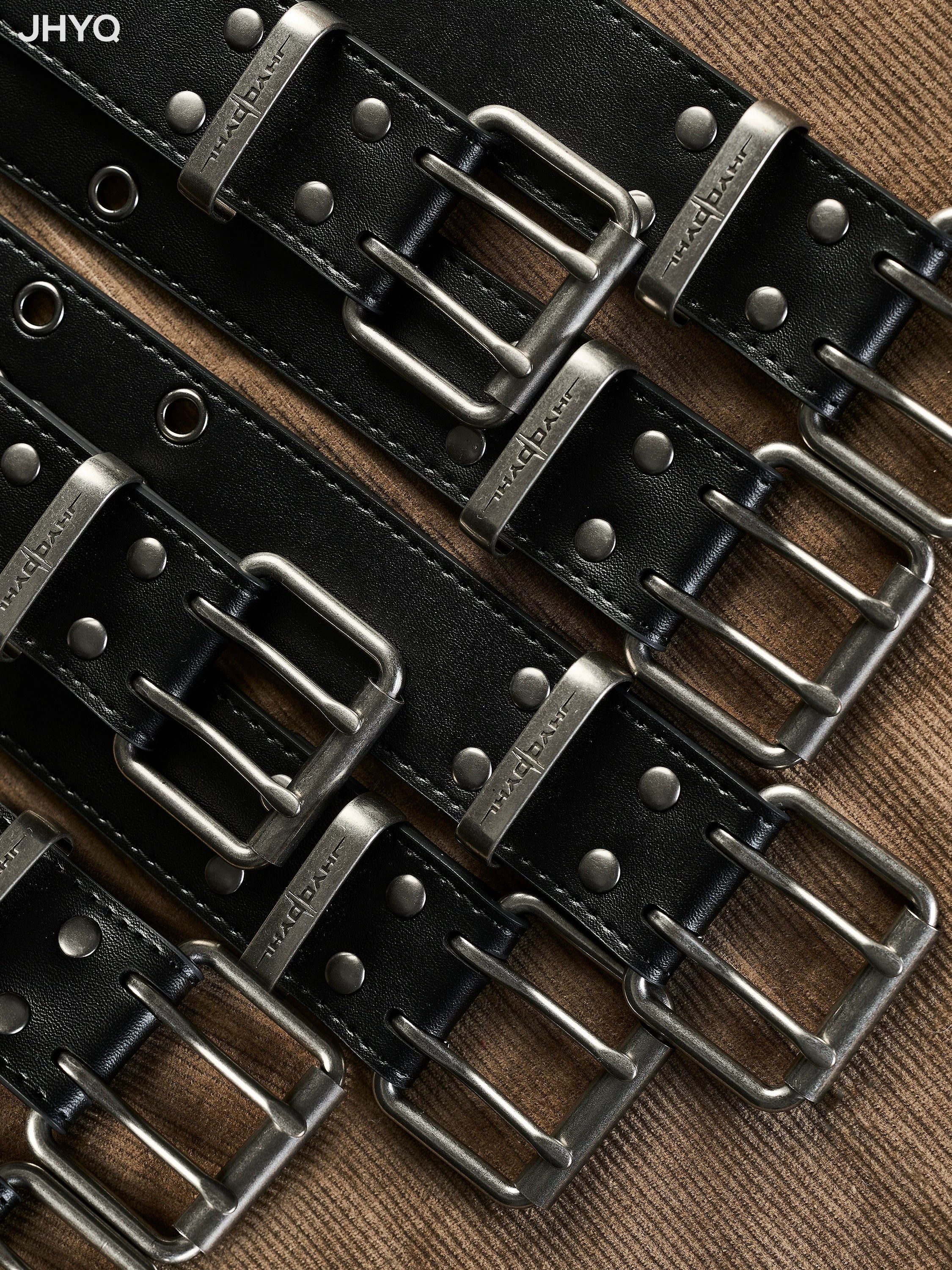 JHYQ Retro Double-breasted Full-hole Belt