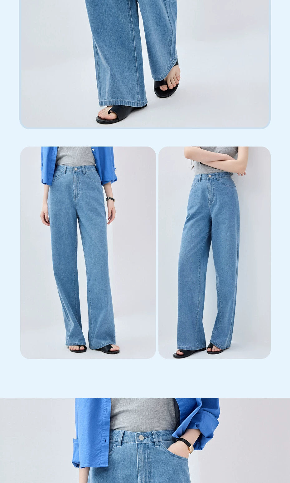 Giordano Slims Down Mid-rise Wide-leg Denim Trousers