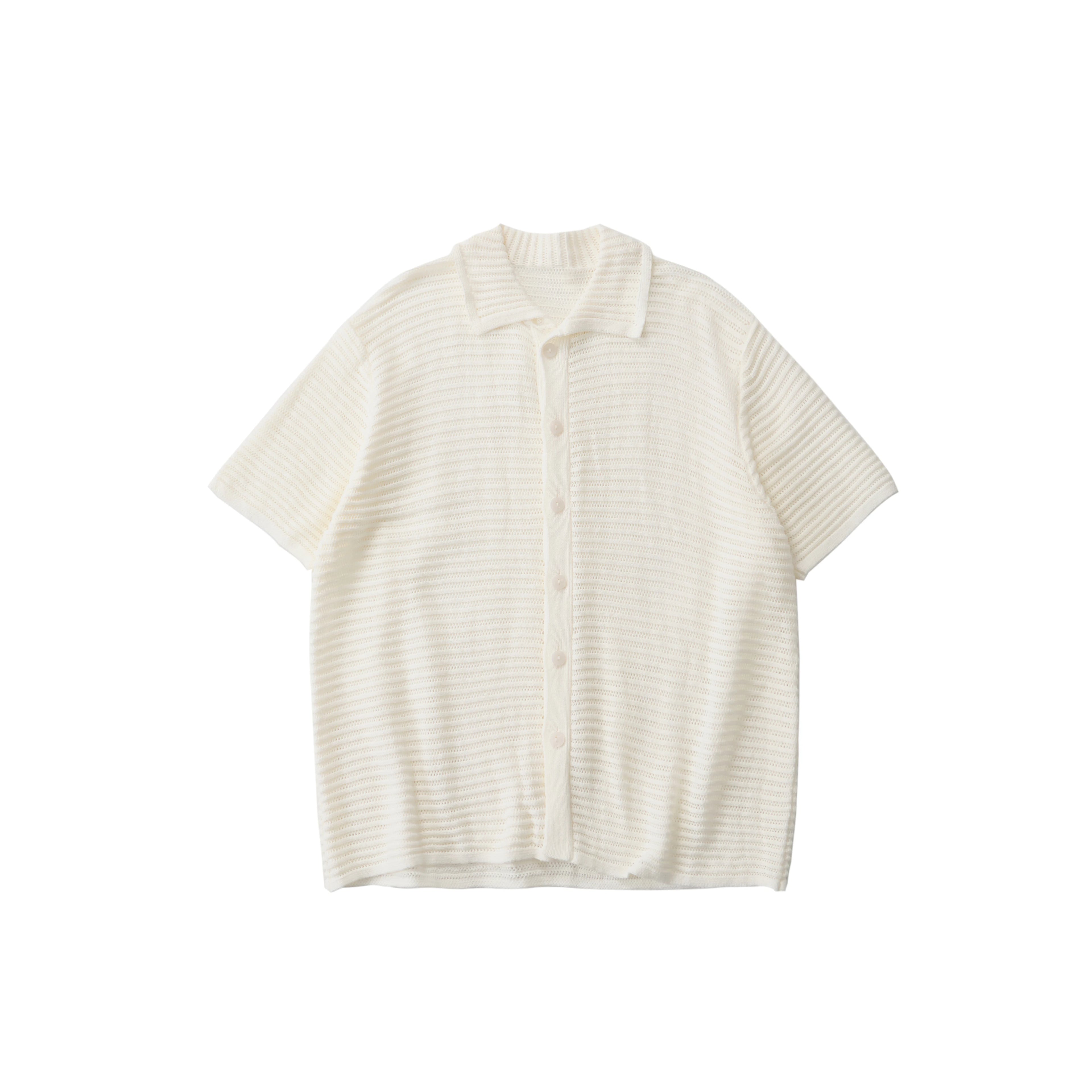 LIVINGTOWN Cutout Versatile Knit Short-sleeve Shirt