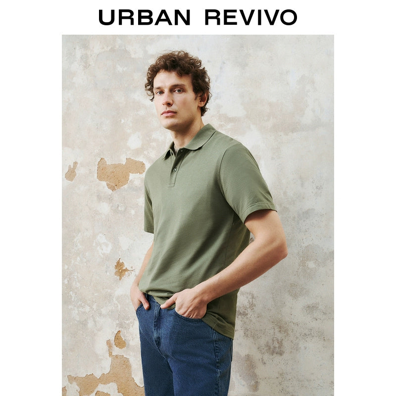 URBAN REVIVO Business Light Commuter Versatile Polo tee