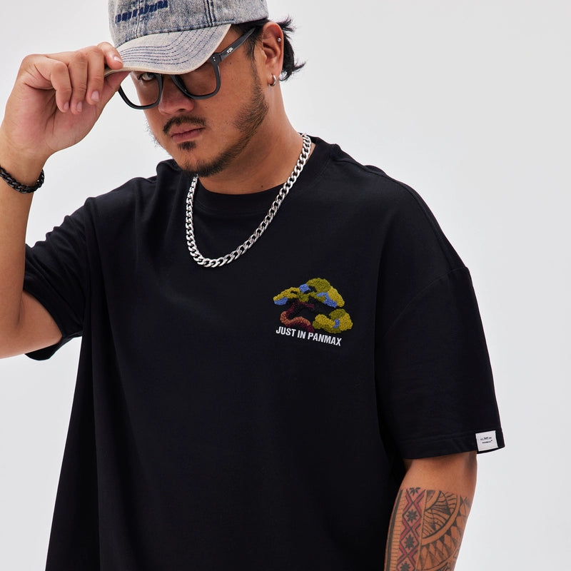 PANMAX Three-dimensional Towel Embroidered Tree Print Tee