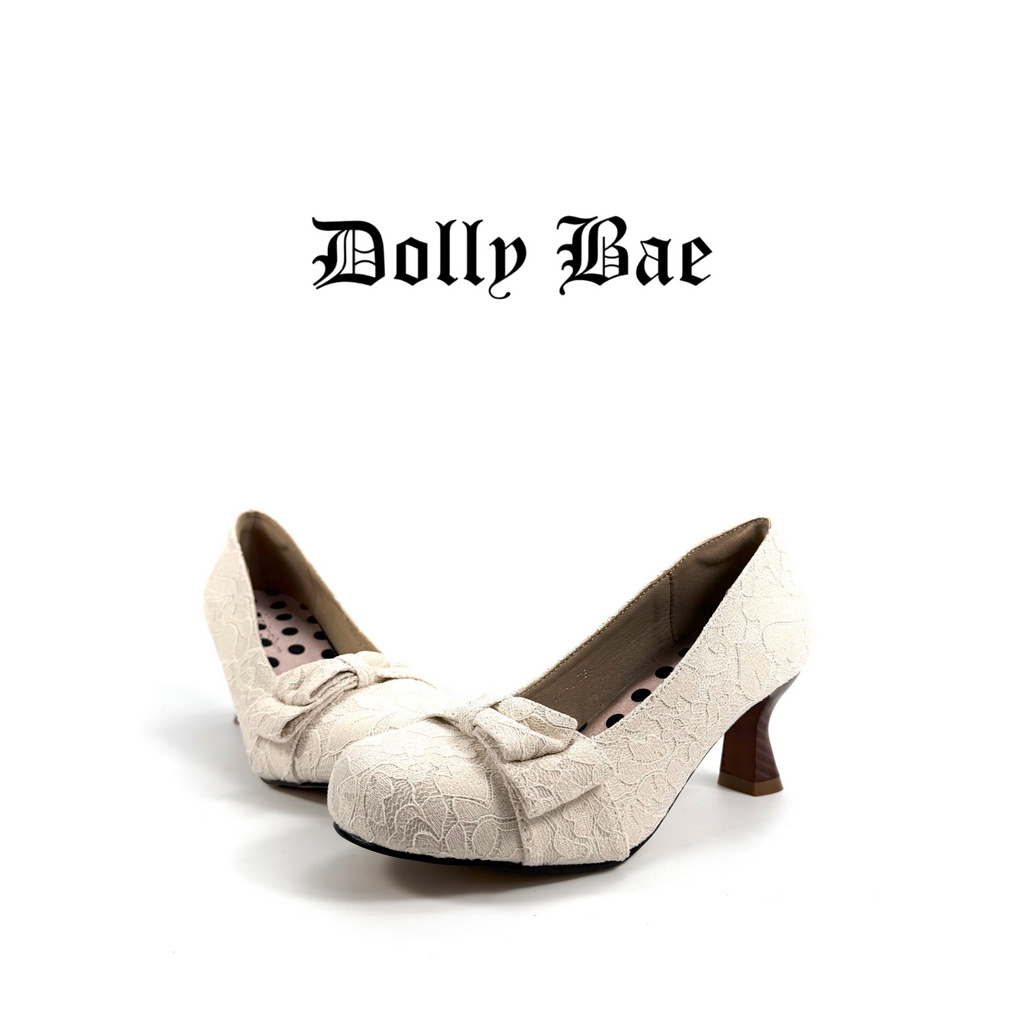 Dollybae Jacquard Bow Lace Shoes