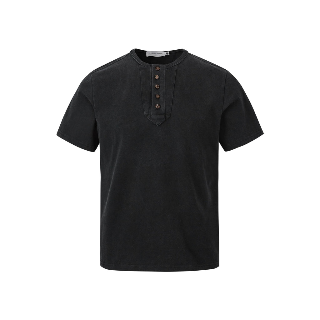 MADEEXTREME Five Buckle Henry Collar Retro Tee