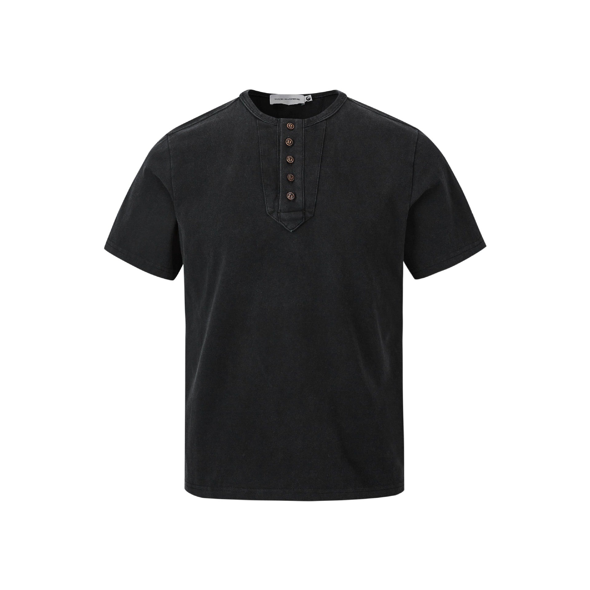 MADEEXTREME Five Buckle Henry Collar Retro Tee