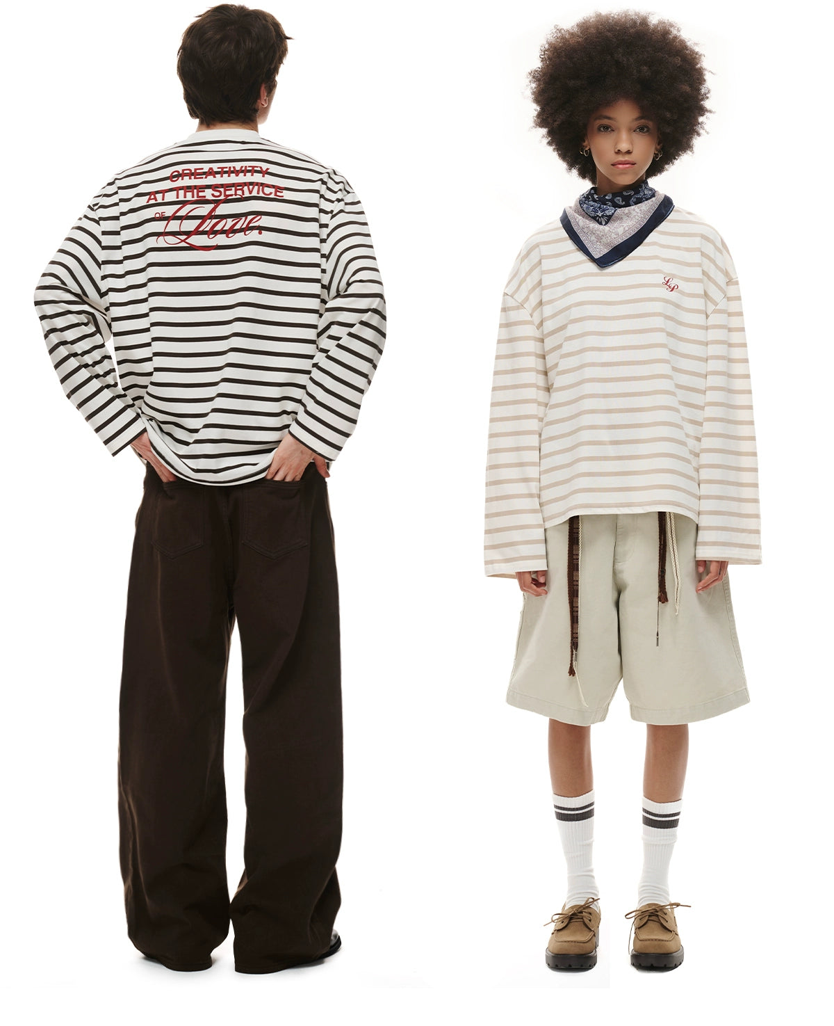 Loopsoon Vintage Stripe Loose Versatile Long Sleeve