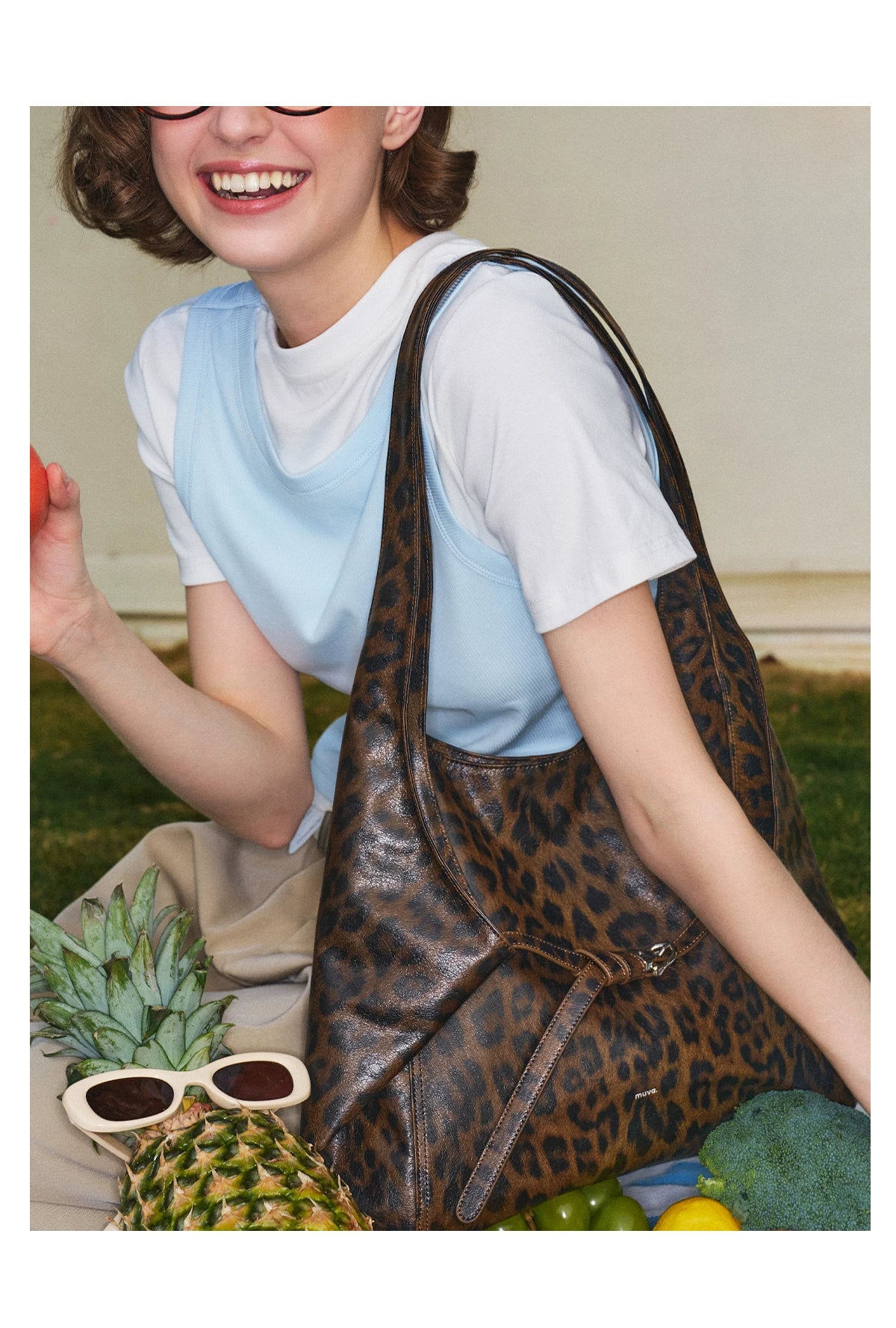 Muva Faux Leather Magnetic Snap Hobo Bag