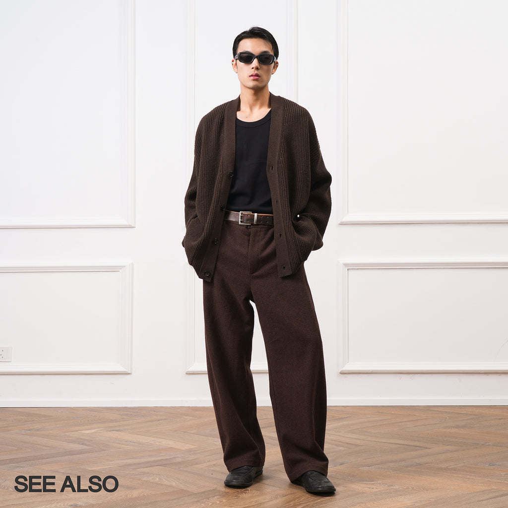 SEE ALSO wool old money scimitar pants 600g thickened Pants