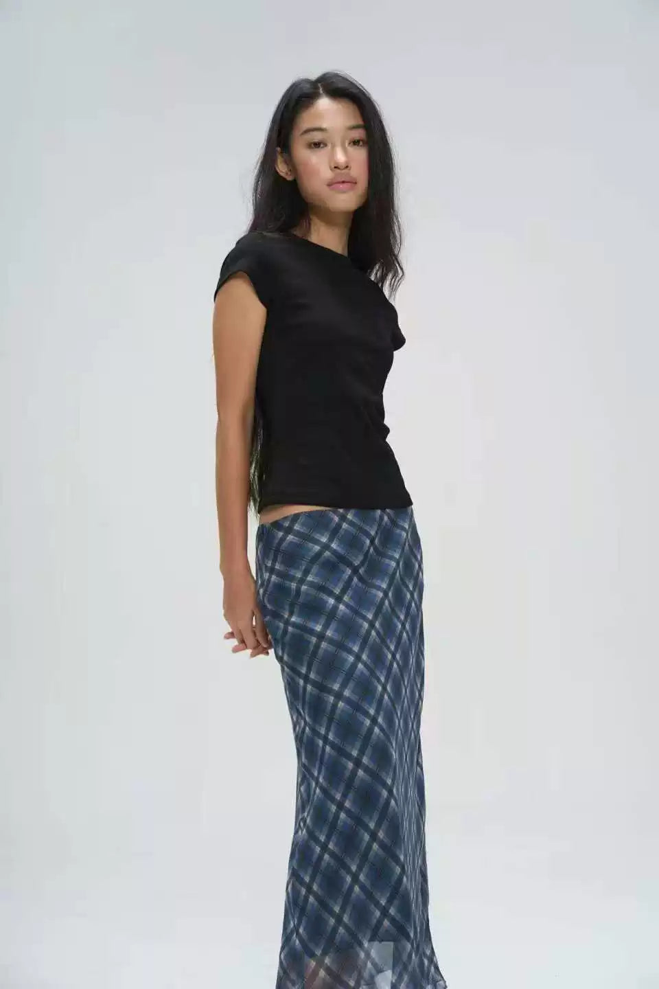 Veryrareme Low-rise Checked Chiffon Skirt