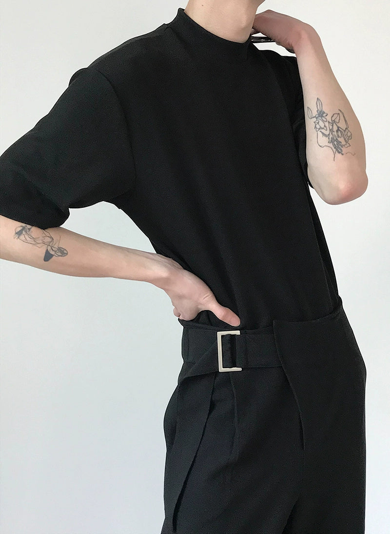 COLN Casual Loose Half Turtleneck Tee