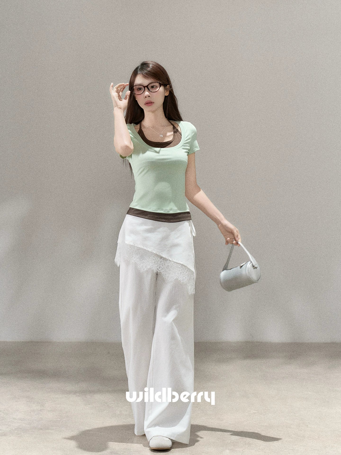 Wildberry High Waist Casual Fart Curtain Pants