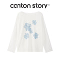 Cantonstory Lazy Crew Neck Thin Long Sleeve Skirt Set