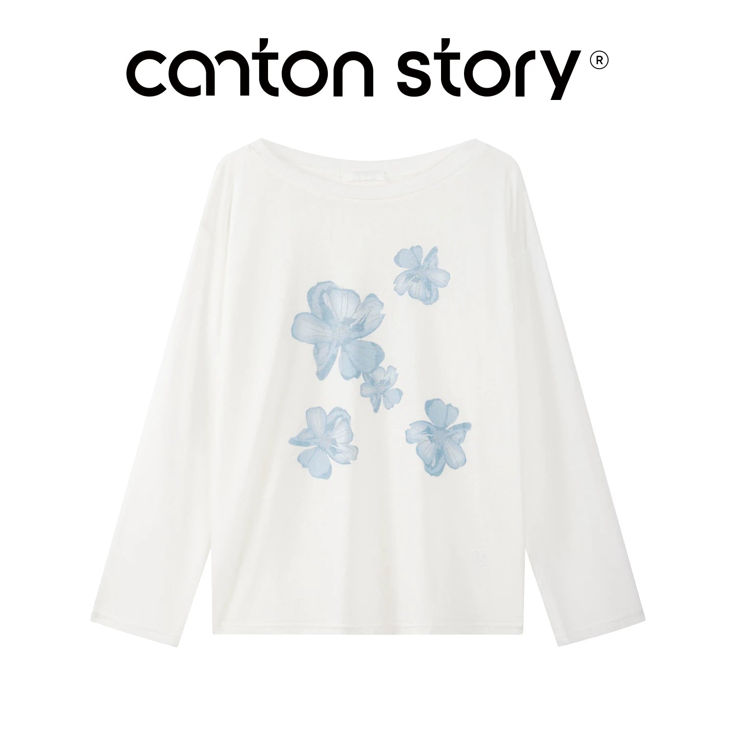 Cantonstory Lazy Crew Neck Thin Long Sleeve Skirt Set