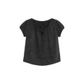 FUNKYFUN Drawstring Rubber Band Bubble Sleeve Tee