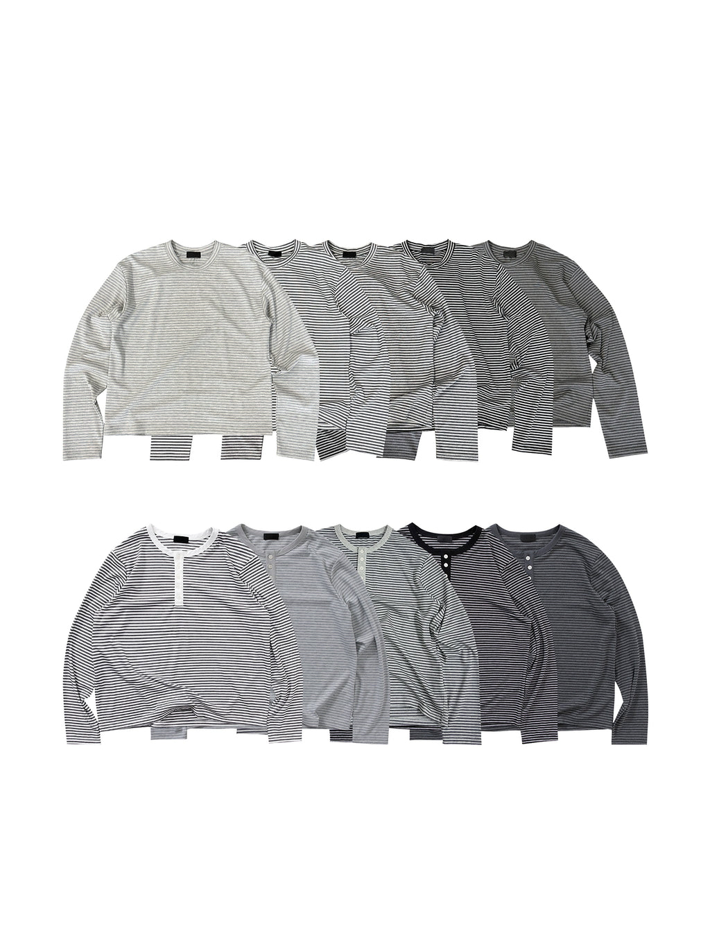 PLUS NO LOGO Casual Retro Crew Neck Striped Long Sleeve