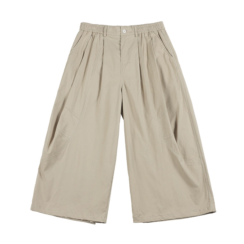 NOEARS Japanese Retro Loose-fitting Wide-leg Cropped Pants