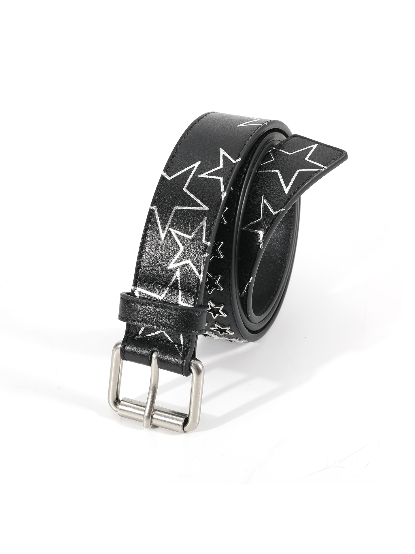 NoEmosen Pentagonal Decorative Rivet Double-sided First-layer Cowhide Belt